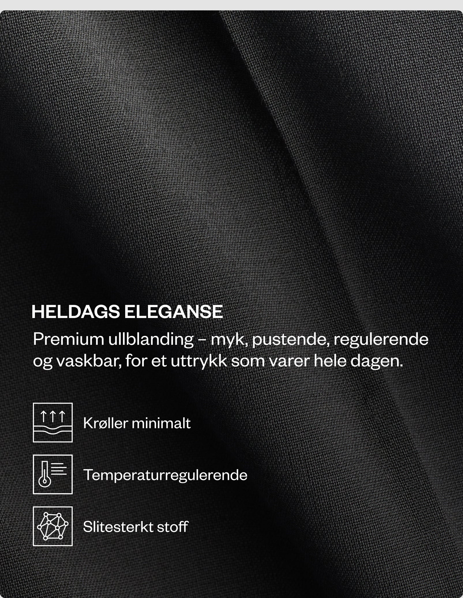 Tech Wool Suit Pants Relaxed Fit Black